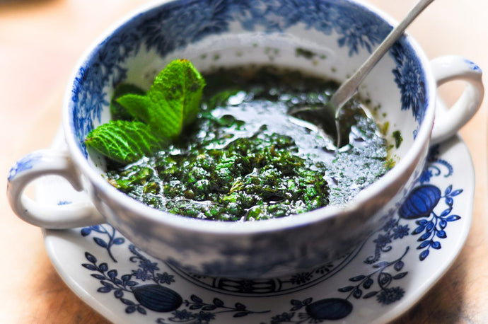 Homemade mint sauce