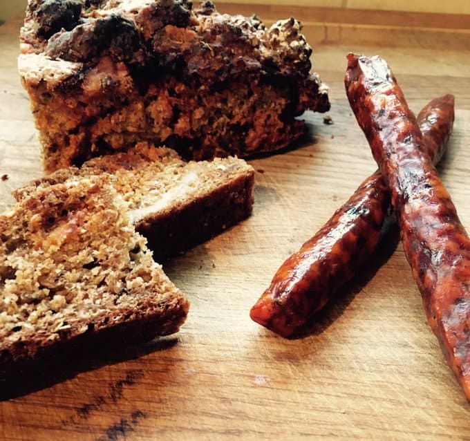 Chorizo beer sticks