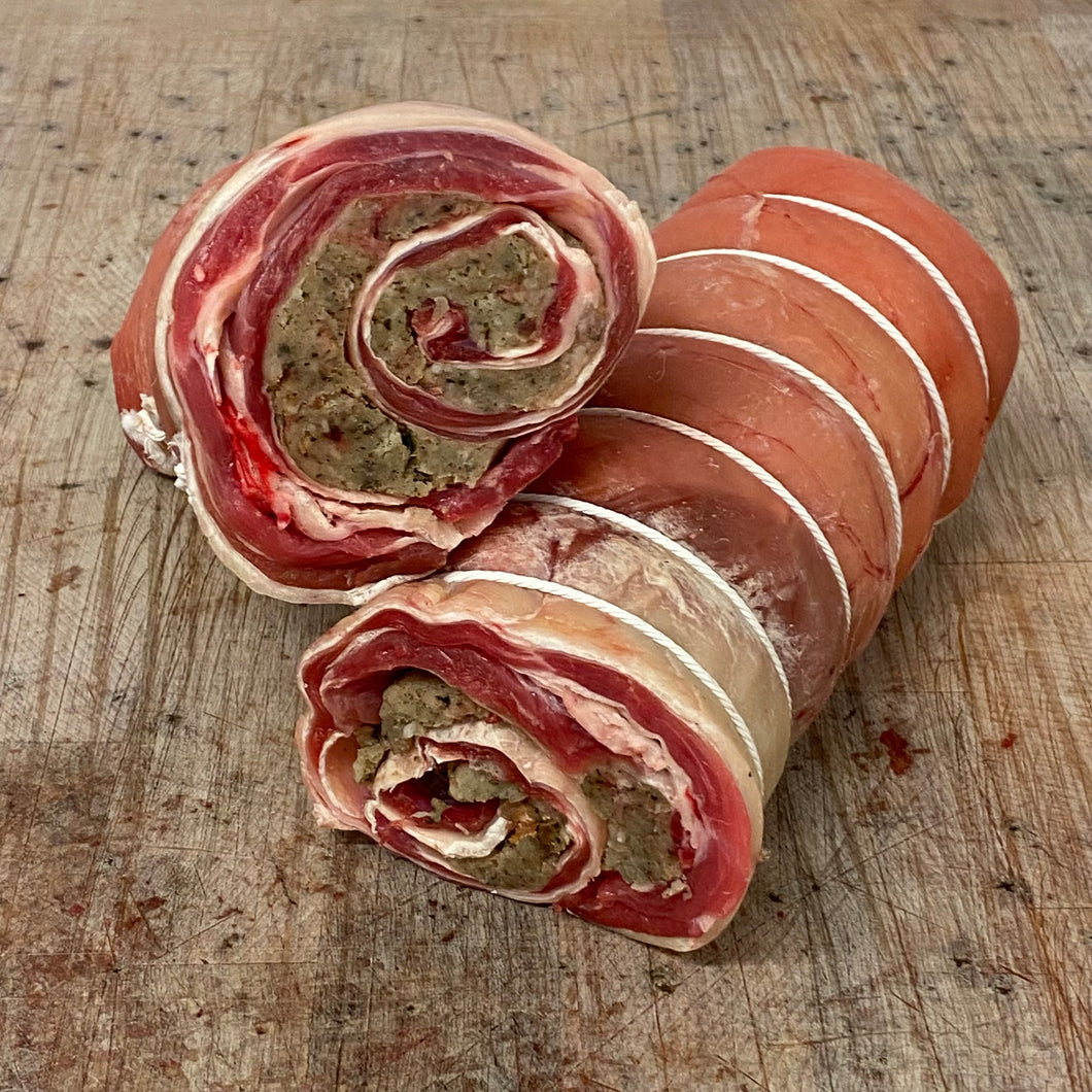 Stuffed breast of lamb